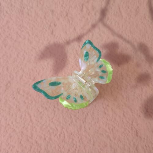 Green Acetate Butterfly Hair Claw Clip for Women - Non-Slip Fashion Hair Accessory