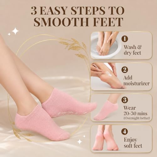 Moisturizing Socks 3-Pack - Pink, Blue & Purple for Foot Care