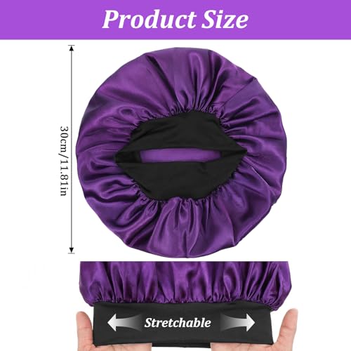 WLLHYF 18 Pcs Multicolored Satin Bonnets for Sleeping - Large Silk Hair Wraps