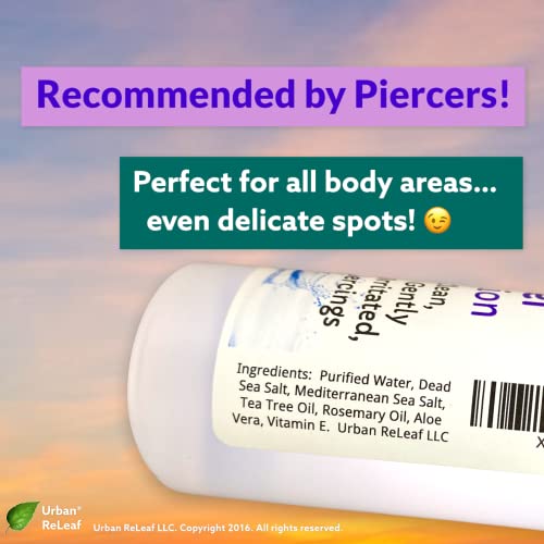 Urban ReLeaf Piercing Relief Solution - Natural Aftercare for New Piercings, 4 oz