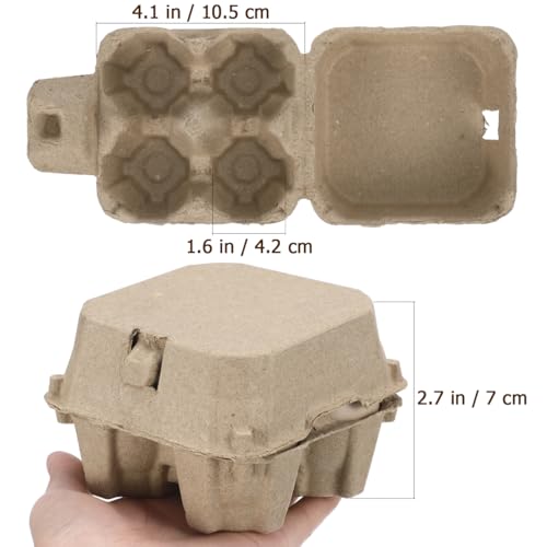 4-Pack Mini Kraft Paper Egg Cartons - Stackable Storage for Eggs