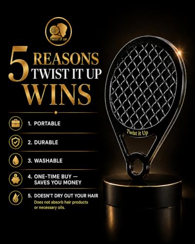 Bond Black Twist It Up Comb for Hair Curls & Twists - Portable, Durable, Washable