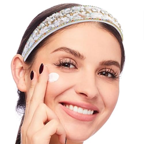 Cutewing Variation NO15A Sparkle Rhinestone & Turquoise Wide Headband 2-Pack - Fashion Hair Accessory for Women & Girls