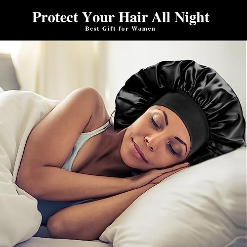 12 Large Satin Bonnets for Sleeping - Silky Hair Protection