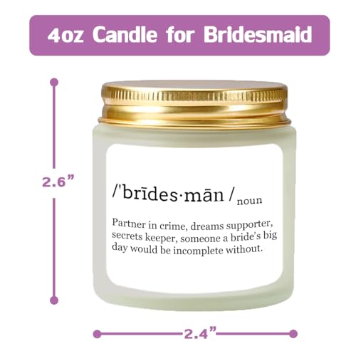 Lavender Soy Wax Candle - Bridesman Proposal Gift, 4oz