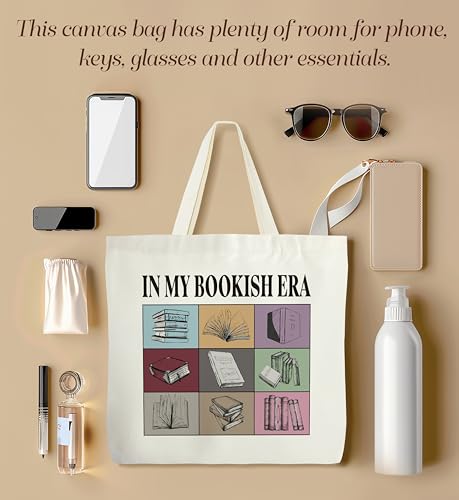 Book Tote Bag - Canvas Shoulder Bag for Book Lovers