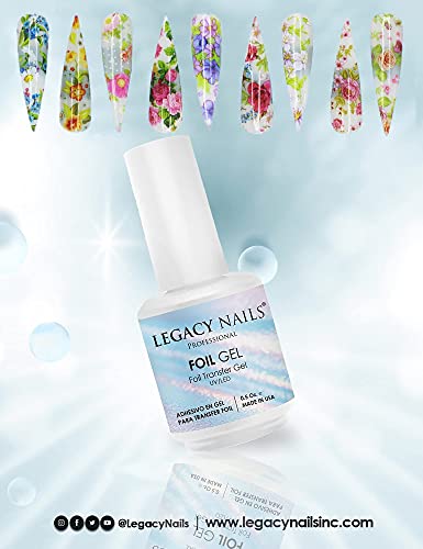 Legacy Nails Foil Transfer Gel 0.5oz - Nail Art Adhesive for Foil Designs