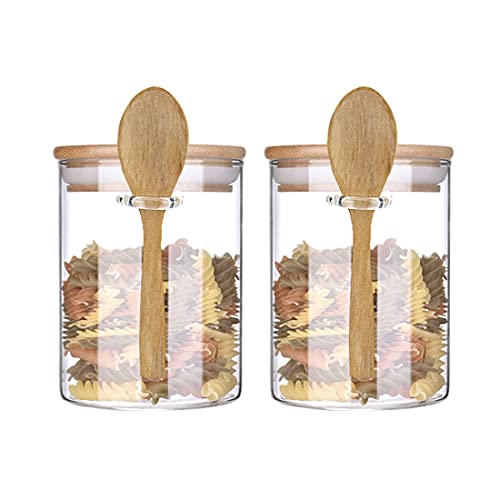 18.5 Oz Glass Storage Jars with Bamboo Lid - 2-Pack
