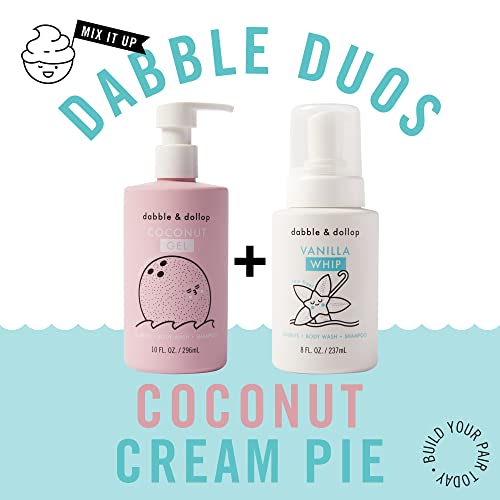 Dabble & Dollop Coconut Cream Pie 3-in-1 Kids Body Wash, Shampoo & Bubble Bath Set | Tear-Free & Hypoallergenic (Pack of 2)