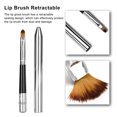 2pcs Retractable Lip Brush Set - Ergonomic, Portable Lipstick & Concealer Brushes