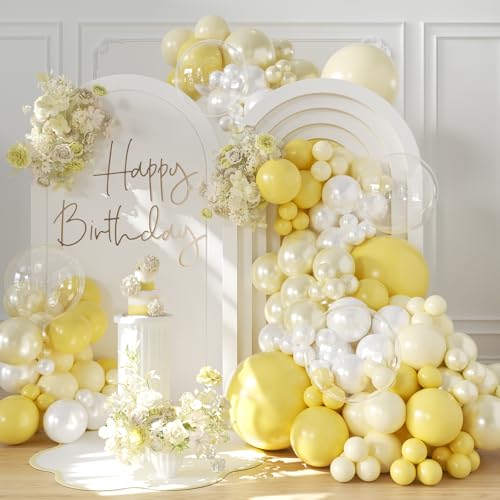 Yellow Balloon Arch Kit - 126Pcs Double Stuffed for Parties