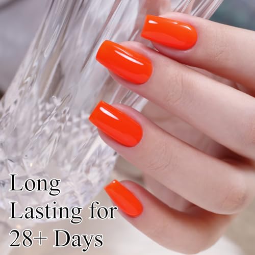 Imtiti Neon Orange Gel Polish - Long Lasting, High Gloss 10ml