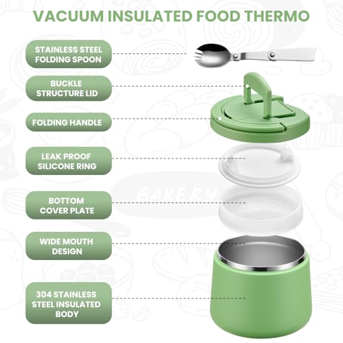 14oz Vacuum Insulated Soup Thermo - Leakproof Kids Lunch Container