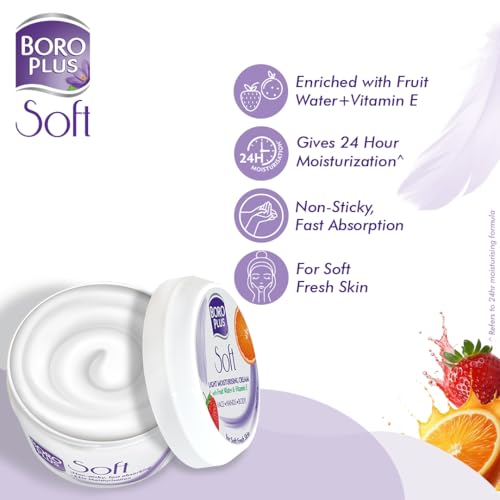 BoroPlus Light Moisturizing Cream with Vitamin E for Face & Body, 100ml