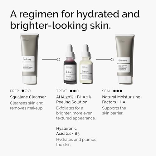 The Ordinary AHA 30% + BHA 2% Peeling Solution & Hydrating Serum Duo – Exfoliating & Moisturizing Set