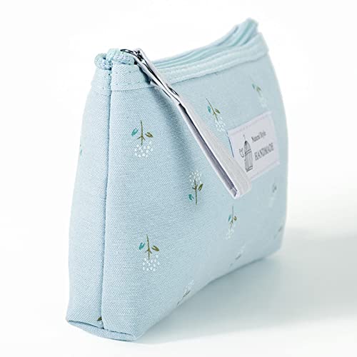 Qikuver Canvas Makeup Pouch - 2 Pack Small Cosmetic Bags for Purse
