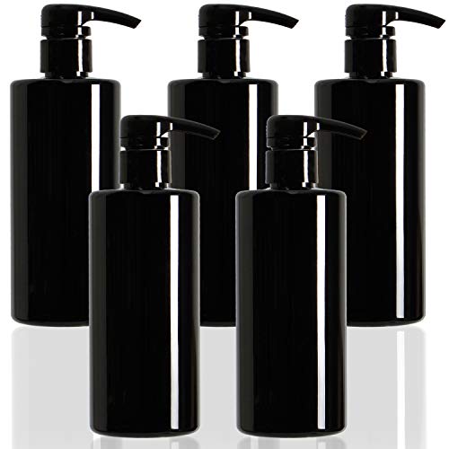 Youngever 16 oz Pump Bottles - 5 Pack Empty Refillable Shampoo Dispensers