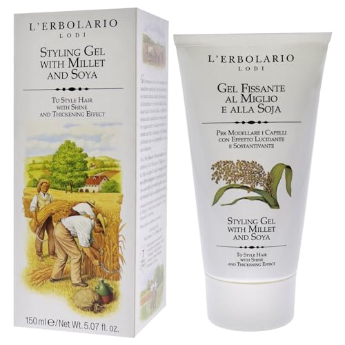 L'Erbolario Millet & Soya Styling Gel - Thickening & Nourishing Hair Gel - 5.07 Oz