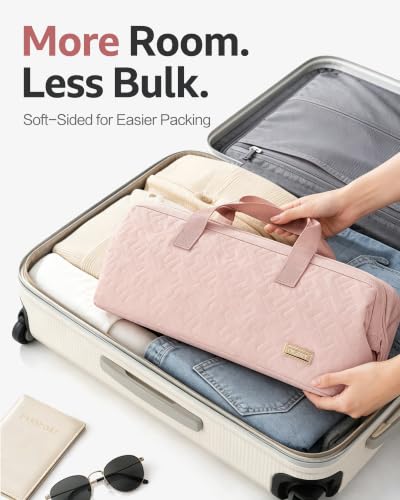 NISHEL Pink Hair Tools Travel Bag for Dryer & Curling Iron