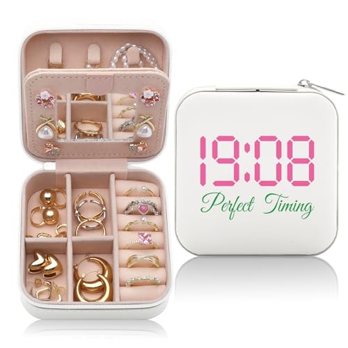 Pink and Green Jewelry Box for Sorority Gifts - Travel Organizer