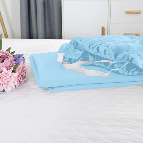 Elegant Comfort Twin XL Fitted Sheet - Extra Deep Pocket, Aqua