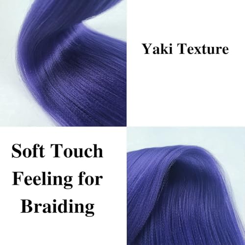 16 Inch Purple Pre-Stretched Boho Braiding Hair - Soft Yaki