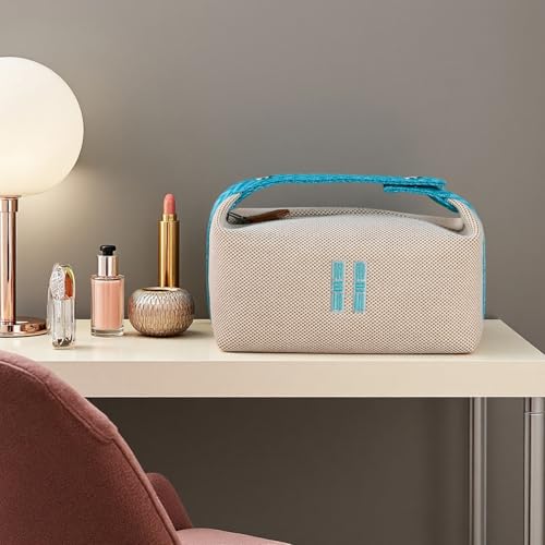 Sluxa Orange Red Canvas Makeup Bag - Travel Organizer for Women