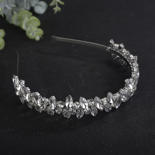 Silver Crystal Rhinestone Wedding Headband - Bridal Tiara Headpiece