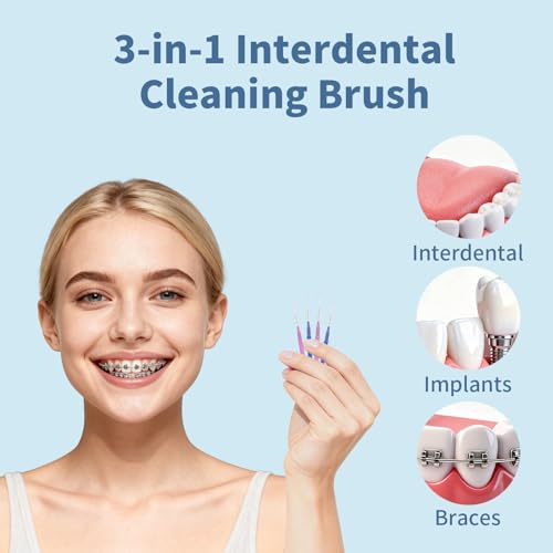 GENKENT Interdental Brushes for Braces - 64 Pack, 2 Sizes