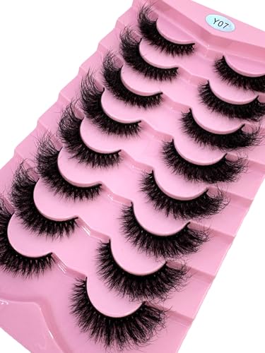 HBZGTLAD 8 Pairs Natural 3D Mink False Eyelashes Long Makeup Y07