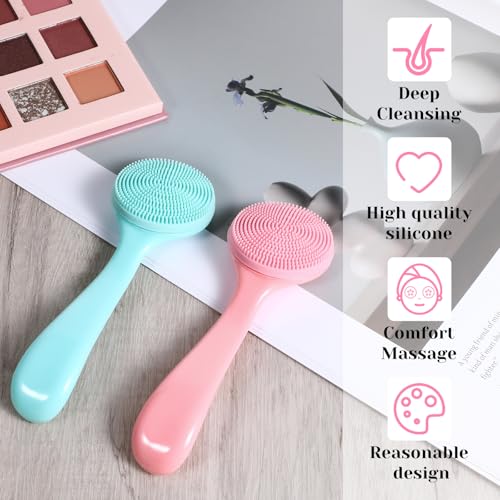 2-Pack Silicone Facial Cleansing Brush Set - Exfoliating Scrubbers