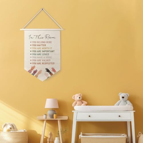 Inclusive Canvas Hanging Pennant Banner - 'You Belong Here' Decor