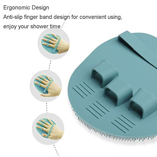 HOMMIESAFE Eucalyptus Green Silicone Shower Brush - Exfoliating Body Scrubber & Skin Massage