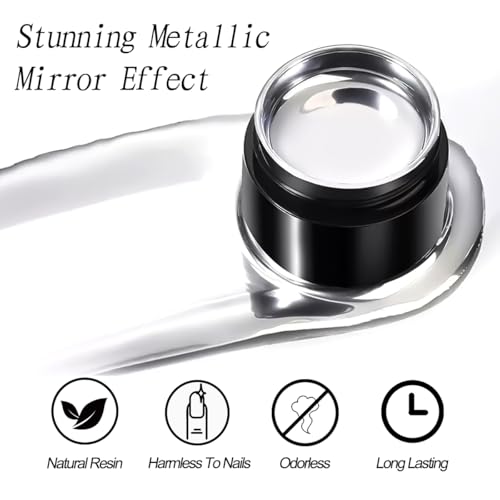 SUTOZMIWE Metallic Gel Nail Polish Set - Chrome & Mirror Effect, 3 Colors