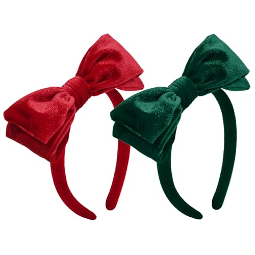 Velvet Bow Headbands for Girls & Toddlers - 2 Pack, Stylish Hair Accessories