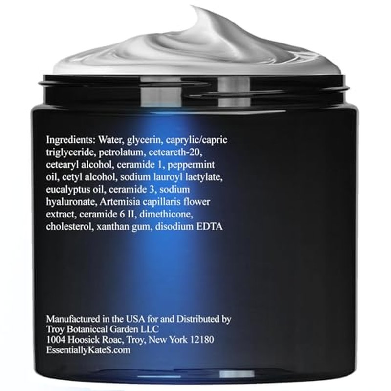 Essentially KateS Peppermint + Eucalyptus Cooling Foot Cream 8 Fl Oz ? Relieves Dry, Cracked, Tired Feet ? Deep Hydration with Ceramides ? Non-Greasy Formula