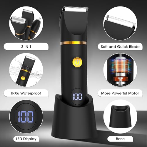 Zesuti 3-in-1 Body Hair Trimmer for Men - Model 388 Waterproof Grooming Kit