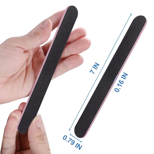 100 Pcs Professional Black Nail Files 100/180 Grit Double Sided