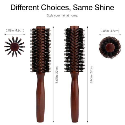 Jaasuee Natural Boar Bristle Hair Brush with Wooden Handle for Styling & Shine