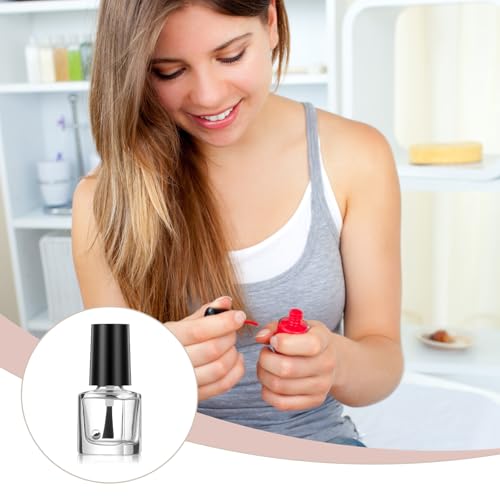 Qulkws 2 Pack 5ml Clear Glass Nail Polish Bottles with Brush & Funnel