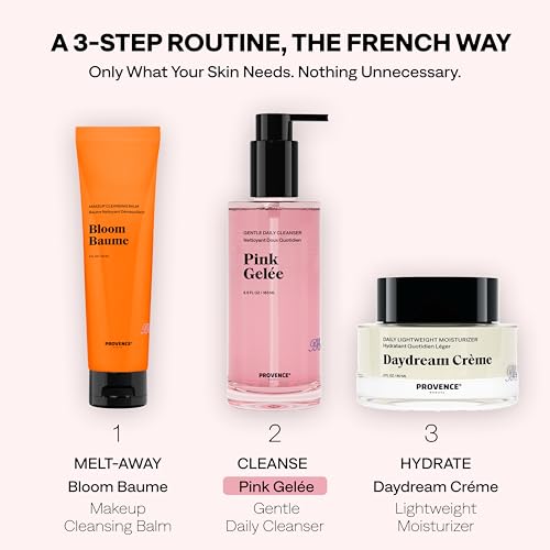 Provence Beauty Pink Gelée Daily Face Cleanser - Gentle Hydrating Gel Wash with Willowbark BHA & Orange Blossom - 5.5 fl oz