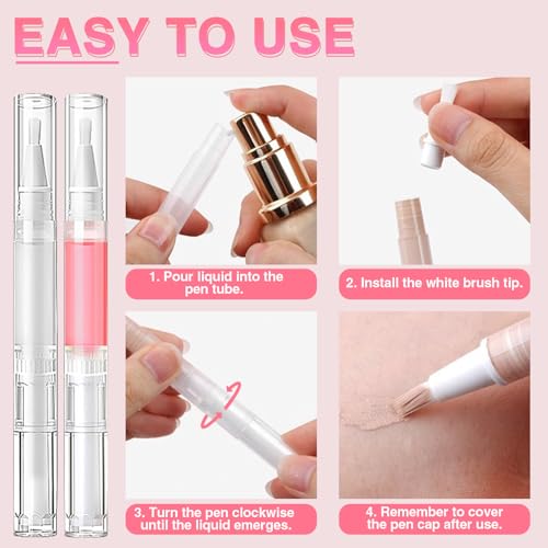 DupakSYS 25 Pack 3ml Empty Nail Oil Pen with Labels for Cuticle & Nail Growth