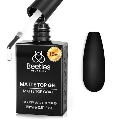 Beetles Matte Gel Top Coat 15ml - Chrome-Proof No Wipe Finish