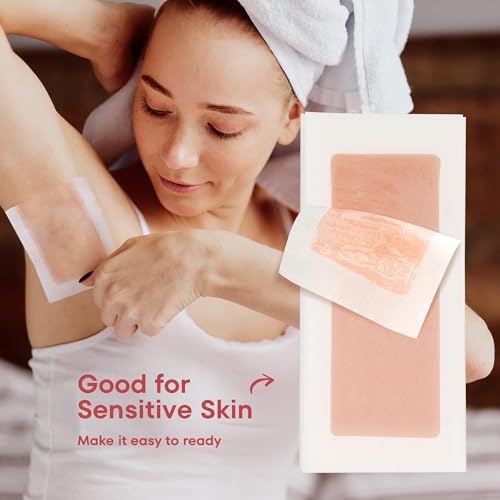 Wax Strips Hair Removal for Women: Natural Home & Travel Brazilian Body Waxing Strip for Bikini Armpit Leg - Vegan & Sensitive Skin Friendly, 40 Ct With Wipes
