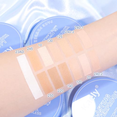 FeiCuiYun Oil Control Matte Face Powder Compact 02 Natural Beige, Waterproof & Long Lasting