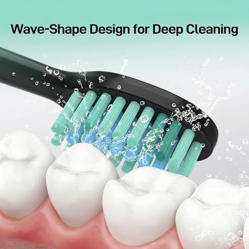 DenSecc Black Series Replacement Brush Heads for AquaSonic Black Toothbrush