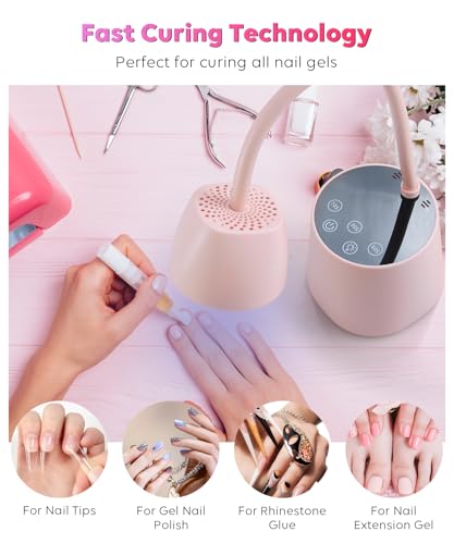 Auduto Dark Pink 2-in-1 UV LED Nail Lamp - 27W Cordless Quick Dryer