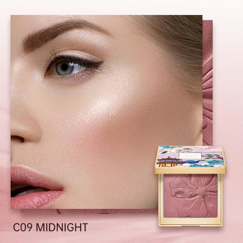 Catkin Cheek Powder Blush Baked Pink 10g - Long Lasting Natural Finish, C09 Midnight Variant