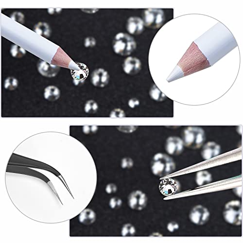HUETFAT Crystal Clear Nail Art Rhinestones Kit 2400pcs with Storage Organizer & Tools