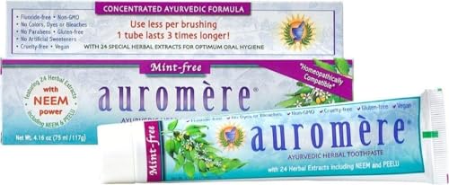 Auromere Ayurvedic Herbal Neem & Clove Toothpaste - Mint-Free & Fluoride-Free